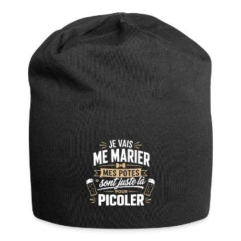 Je Vais Me Marier - Mes Potes Pour Picoler - EVG - Bonnet en jersey - noir - Devant