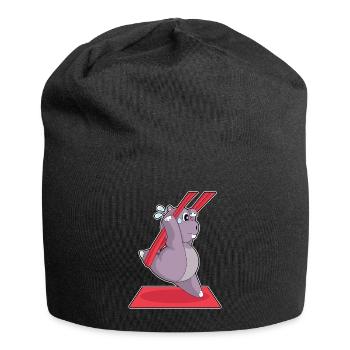 Nilpferd Yoga Fitness Gymnastik - Jersey-Beanie - Schwarz - Vorne