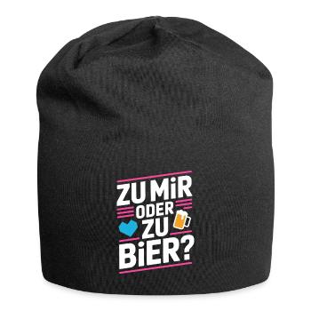 Bier Zu Mir Oder Zu Bier Flirt Single Party Malle - Jersey-Beanie - Schwarz - Vorne