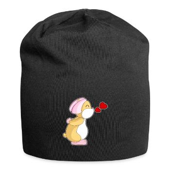 Hamster Braut Schleier Hochzeit - Jersey-Beanie - Schwarz - Vorne