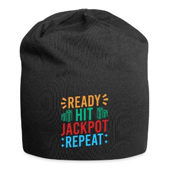 Gambling Fan Ready Hit Jackpot Repeat Casino - Jersey-Beanie - Schwarz - Vorne