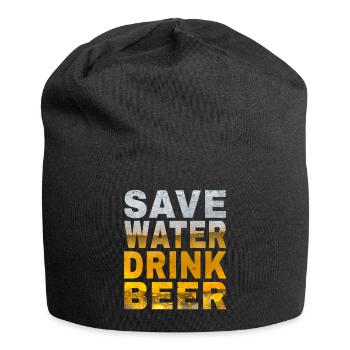 Save Water Drink Beer JGA Bier Spruch für Malle - Jersey-Beanie - Schwarz - Vorne