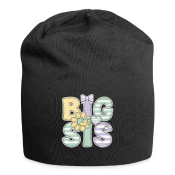 Geschlechterenthüllung Big Sis Babyparty Big Sister - Jersey-Beanie - Schwarz - Vorne