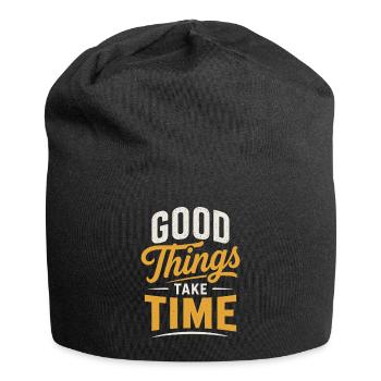 Good Things Take Time Quote - Jersey Beanie - black - Front