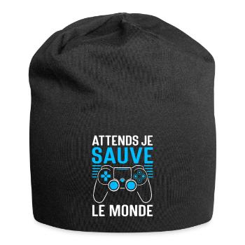 Gamer Jeux Vidéo Cadeau humour personnalisé - Bonnet en jersey - noir - Devant