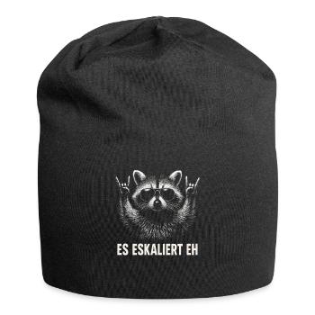 Es Eskaliert Eh Waschbär Party Spruch Humor - Jersey-Beanie - Schwarz - Vorne
