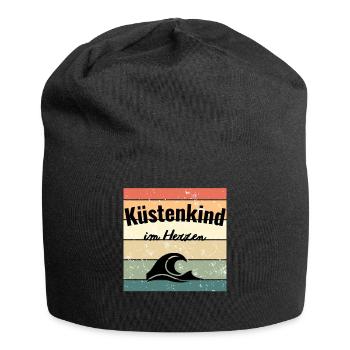 Meer im Herzen Vintage - Jersey-Beanie - Schwarz - Vorne