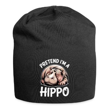 Nilpferd Sprüche Flusspferd Witz Nilpferd Geschenk - Jersey-Beanie - Schwarz - Vorne