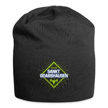 St. Goarshausen am Rhein Retro Weintrauben Design - Jersey-Beanie - Schwarz - Vorne