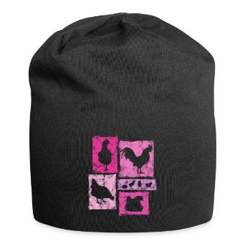 Chickens graphic for farmer and farm - Jersey Beanie - black - Front