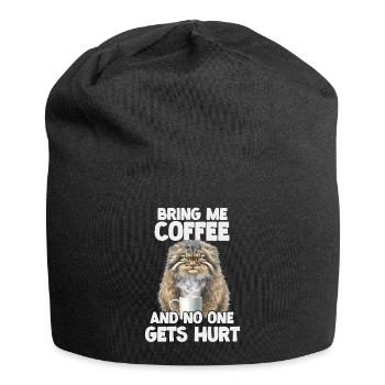 Pallas Katze Manul Kaffee Katzen Humor Fanclub DE - Jersey-Beanie - Schwarz - Vorne