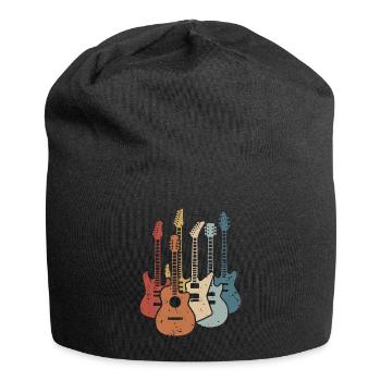 Gitarre Retro Gitarren Musiker Gitarrist Musik - Jersey-Beanie - Schwarz - Vorne