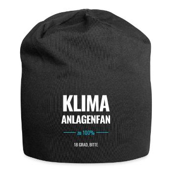 Klimaanlagenfan zu 100% 18 Grad bitte - Jersey-Beanie - Schwarz - Vorne