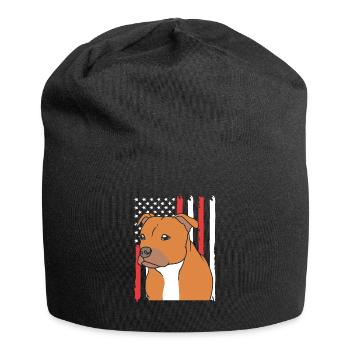 Staffordshire Bullterrier - Jersey-Beanie - Schwarz - Vorne