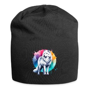 Cadeau loup arctique - Bonnet en jersey - noir - Devant
