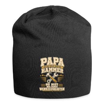 Papa Du Bist Der Ganze Werkzeugkasten - Jersey-Beanie - Schwarz - Vorne