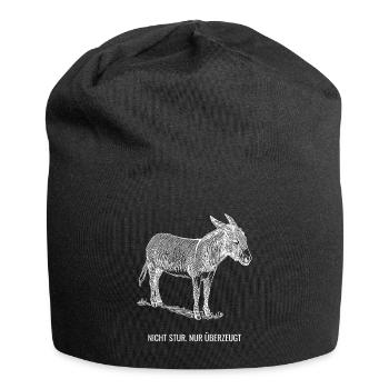 Nicht stur. Nur überzeugt. - Jersey-Beanie - Schwarz - Vorne