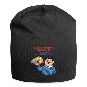 Breakfast Funny Brunch Coffee Second Breakfast - Jersey Beanie - black - Front
