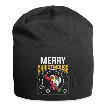 Mice Mouse Merry Christmas Mouse Christmas - Jersey Beanie - black - Front