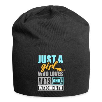 Einfach ein Mädchen, das Ratten liebt und gerne fe - Jersey-Beanie - Schwarz - Vorne