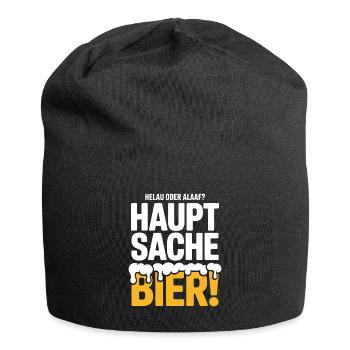 Bier Karneval Fasching Köln Helau oder Alaaf Bier - Jersey-Beanie - Schwarz - Vorne