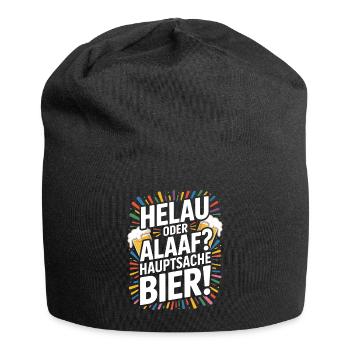 Bier Karneval Fasching Köln Helau oder Alaaf Bier - Jersey-Beanie - Schwarz - Vorne
