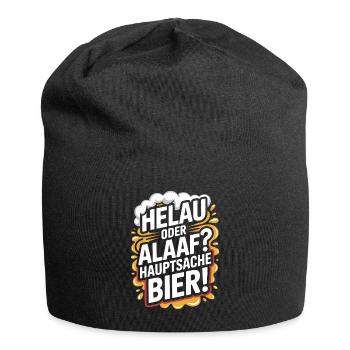 Bier Karneval Fasching Köln Helau oder Alaaf Bier - Jersey-Beanie - Schwarz - Vorne