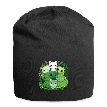 Kleeblatt Katzenbande - Jersey-Beanie - Schwarz - Vorne