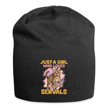 Just a girl who loves servale. - Jersey Beanie - black - Front