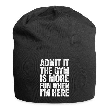 Gym Spruch Mehr Spaß Beim Training - Jersey-Beanie - Schwarz - Vorne