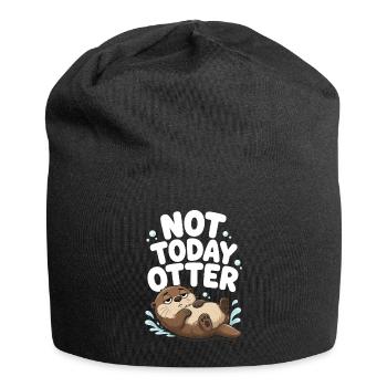 Pas aujourd’hui Loutre Drôle, Grognon, Paresseuse. - Bonnet en jersey - noir - Devant