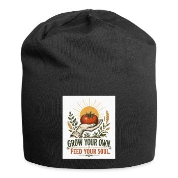Faites grandir votre propre âme – nourrissez votre âme - Bonnet en jersey - noir - Devant
