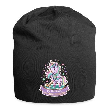 Hockey sur gazon licorne : Près du ballon - Bonnet en jersey - noir - Devant