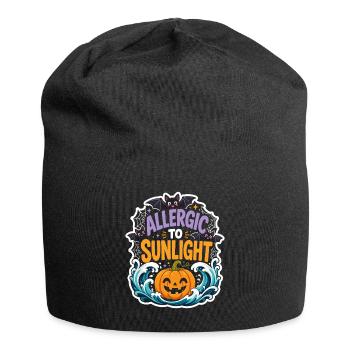 Allergic to Sunlight Halloween Sticker - Jersey Beanie - black - Front