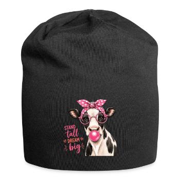 Stand Tall Dream Big Cow Shirt - Jersey Beanie - black - Front