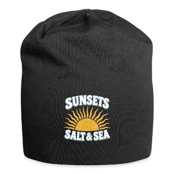 Sunset Salt & Sea with Sun Sunset - Jersey Beanie - black - Front