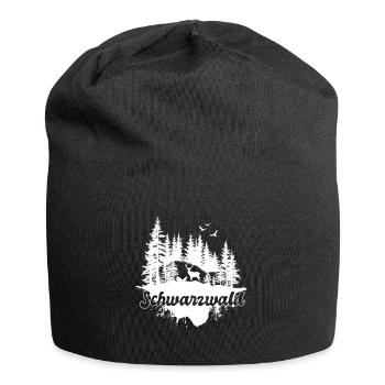 Schwarzwald Hirsch Wald Natur Motiv - Jersey-Beanie - Schwarz - Vorne