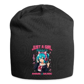 Anime et musique Chibi - Bonnet en jersey - noir - Devant