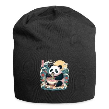 Kawaii Panda Ramen Lover Vagues d’anime mignonnes - Bonnet en jersey - noir - Devant