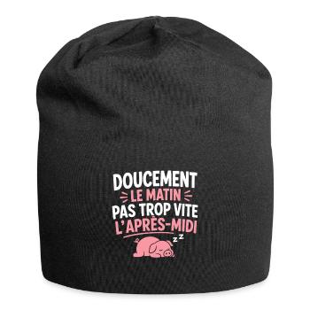 Matin Doux, Après-Midi Paresseux - Bonnet en jersey - noir - Devant