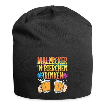 Mallecker 'n Bier trinken Lustige Urlaubs Sprüche - Jersey-Beanie - Schwarz - Vorne