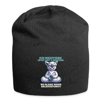 Yoga Alpaka Erleuchtung Meditation Spruch - Jersey-Beanie - Schwarz - Vorne