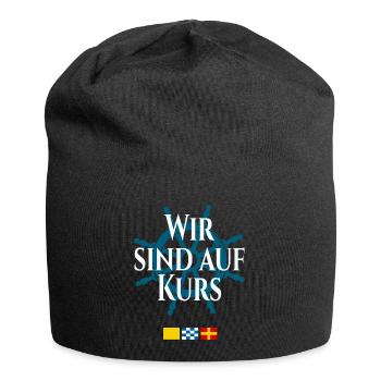 Wir sind auf Kurs – Maritime Signalflaggen - Jersey-Beanie - Schwarz - Vorne