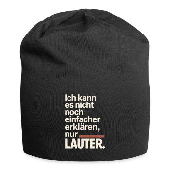 Nicht Einfacher Erklären Nur Lauter Lehrer Büro - Jersey-Beanie - Schwarz - Vorne