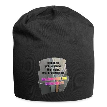 Lautes Handy im Zug Techno Meme - Jersey-Beanie - Schwarz - Vorne