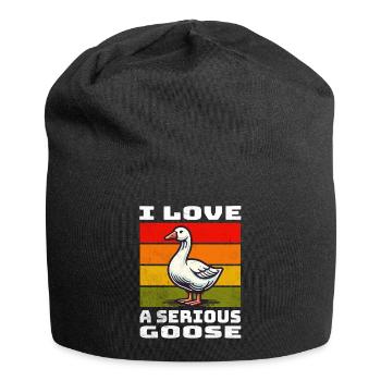 Goose Gans - Jersey-Beanie - Schwarz - Vorne