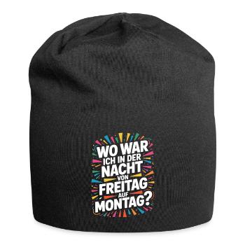 Nacht von Freitag auf Montag Filmriss Party JGA - Jersey-Beanie - Schwarz - Vorne