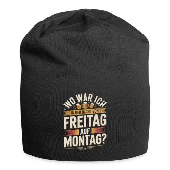 Nacht von Freitag auf Montag Filmriss Party JGA - Jersey-Beanie - Schwarz - Vorne