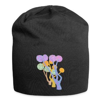 Dotted Colour Tree Pompom Forest - Jersey Beanie - black - Front