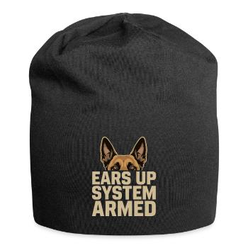 Ears Up System Armed Belgian Malinois - Jersey Beanie - black - Front